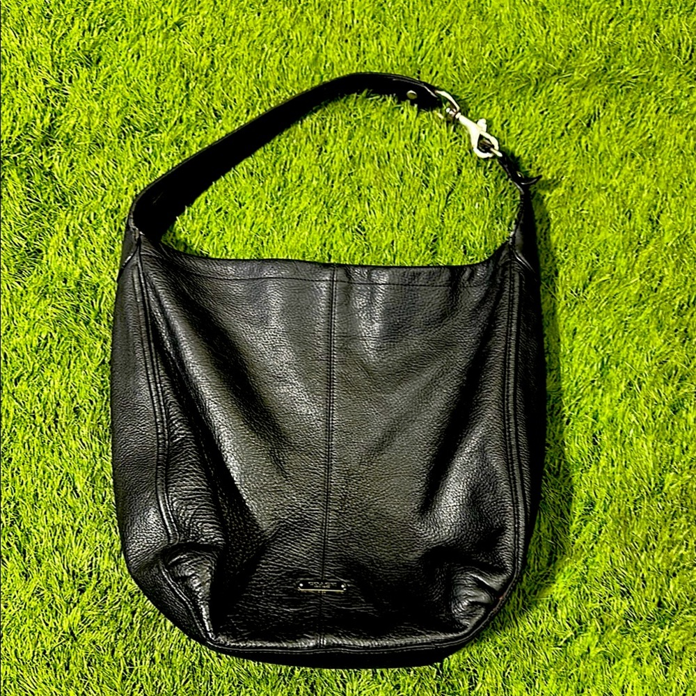 Coach‎ Black Leather Bag with Silver Accents
